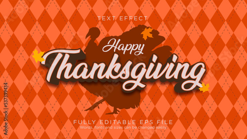 Happy Thanksgiving Text Effect Font Type photo