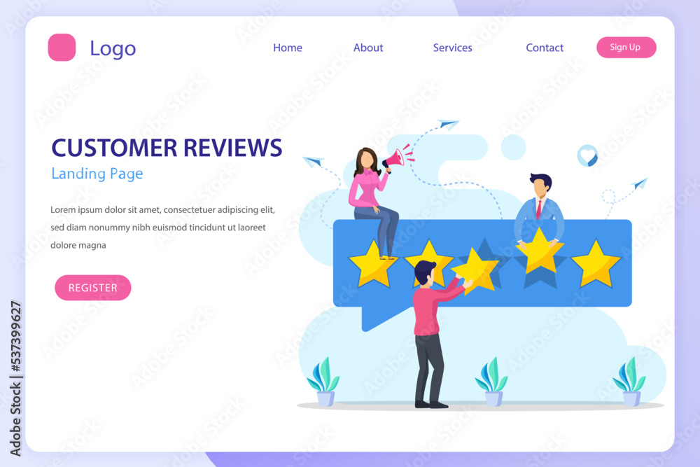 Customer reviews concept. online reviews, experience or feedback, star rating, notifications vector Customer reviews concept. online reviews, experience or feedback, star rating, notifications vector