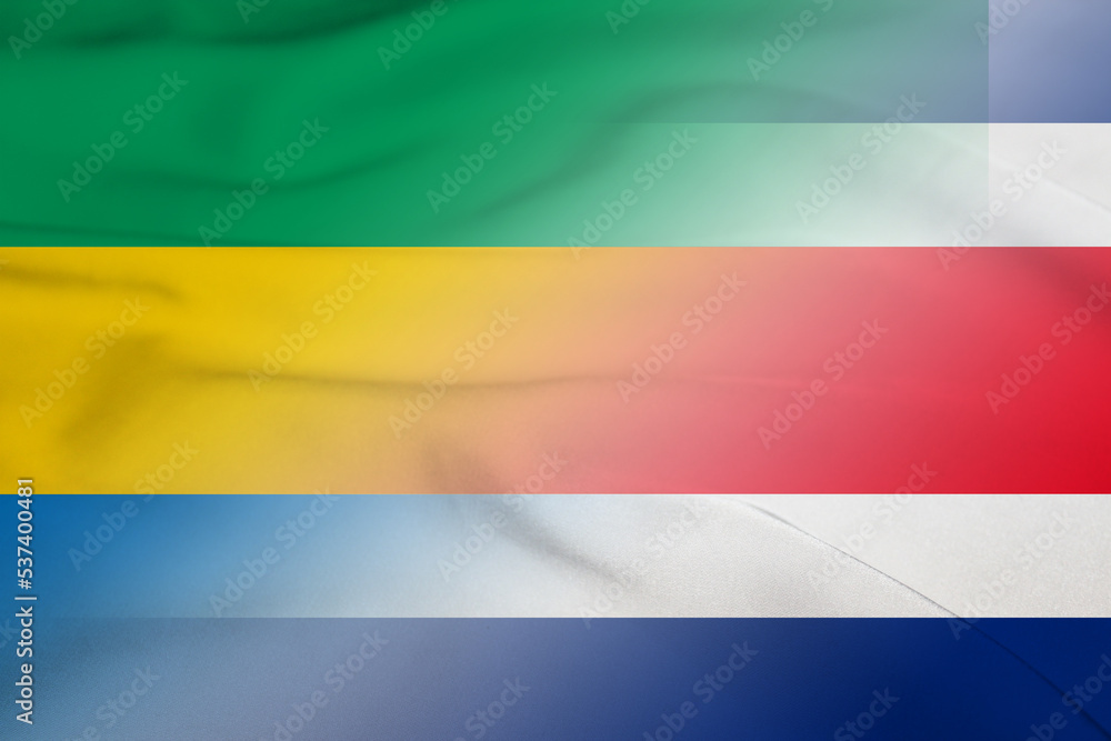 Naklejka premium Gabon and Costa Rica official flag international negotiation CRI GAB
