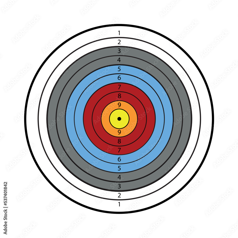 Round shooting target on white background. Illustration Round shooting target on white background. Illustration