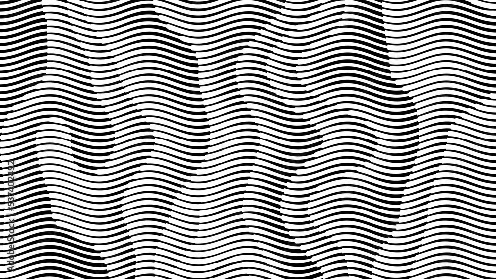 Futuristic 3D abstract wavy halftone lines pattern background. Gradient monochrome line effect patterns illustration. Background design of presentation, backdrop, poster, flyer, book cover, card, etc. Futuristic 3D abstract wavy halftone lines pattern background. Gradient monochrome line effect patterns illustration. Background design of presentation, backdrop, poster, flyer, book cover, card, etc.