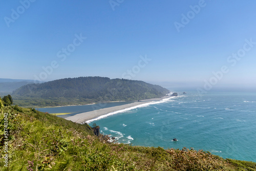 View from the Klamath River Overlook at Prairie Creek Redwoods State Park in California