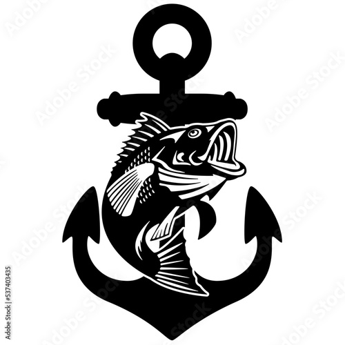 Bass Fish in Anchor as Background