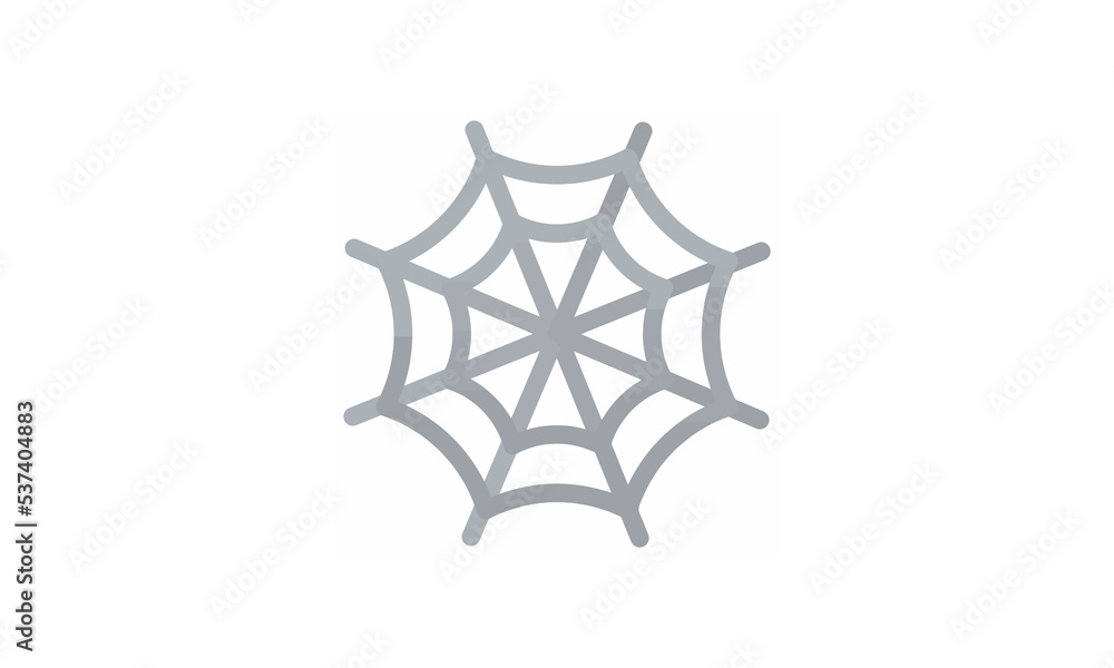 spiderweb vector simple flat design , helloween stiker eps 8