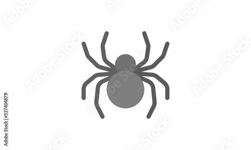 spider close-up, big scary spider isolated on white, poisonous isect, arachnophobia background, spider vector icon