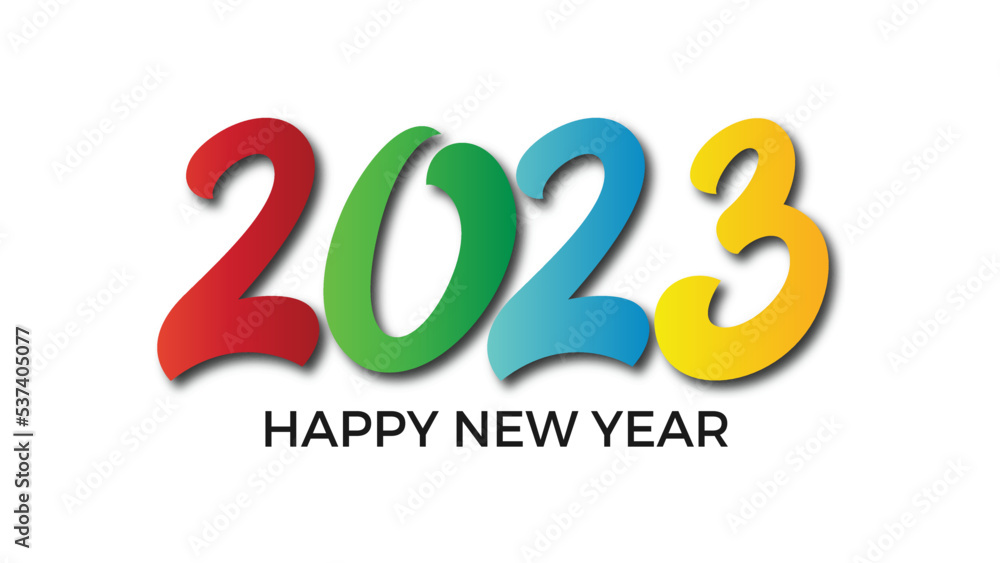 2023 colorful Text. Happy New Year 2023. suitable for greeting, invitations, banners, or background design of 2023. Vector design illustration 2023 colorful Text. Happy New Year 2023. suitable for greeting, invitations, banners, or background design of 2023. Vector design illustration