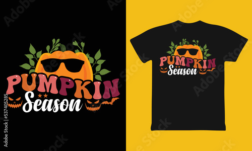 Pumpkin season Autumn Fall T-shirt Design Vector Template (ID: 537405285)
