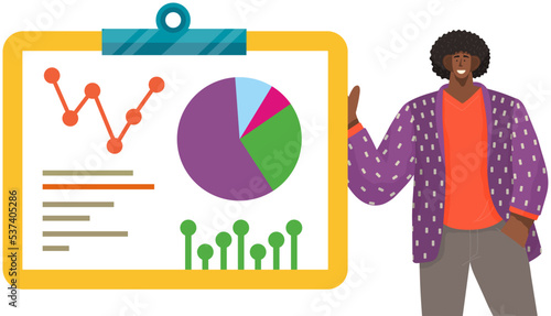 Data analytics information and development statistics. Web analysis measure, product testing technology. Man analyses dashboard seo optimization, digital report. Statistical indicators data diagram