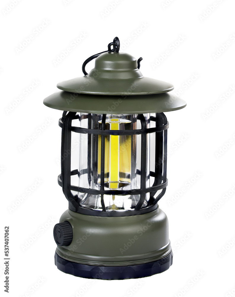 LED camping lamp on white background. LED camping lamp on white background.