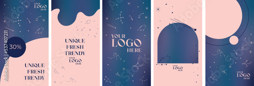 Obraz na płótnie Space and stars instagram stories template
