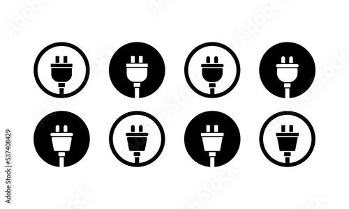 plug vector. plug icon, electric icon, cable icon or socket icon in flat style - stock vector.	
