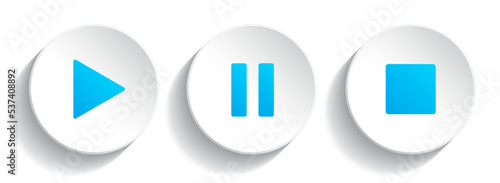 Play, pause and stop buttons
