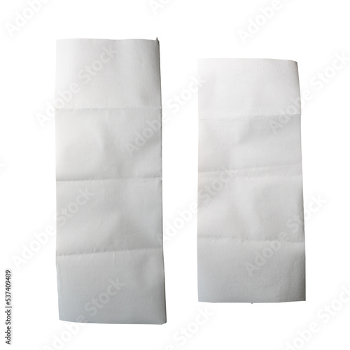 Фотография Folded empty white receipt papers