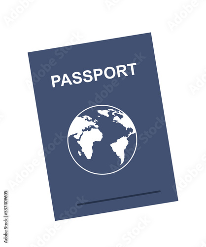 International passport icon. Documents for trips and flights to other countries. Tourism and travel, vacation, rest and recreation. Stickers for social networks. Cartoon flat vector illustration