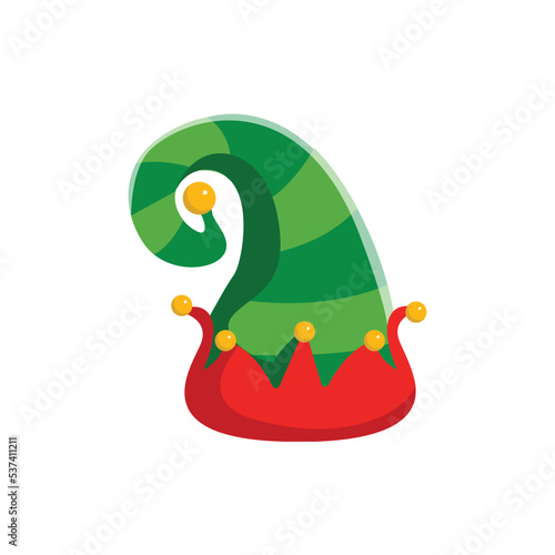 Funny red and green elf hat