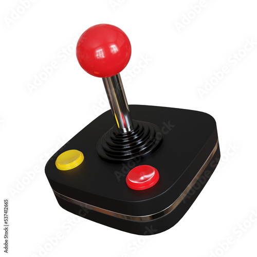 Retro joystick controller. 3d illustration photo