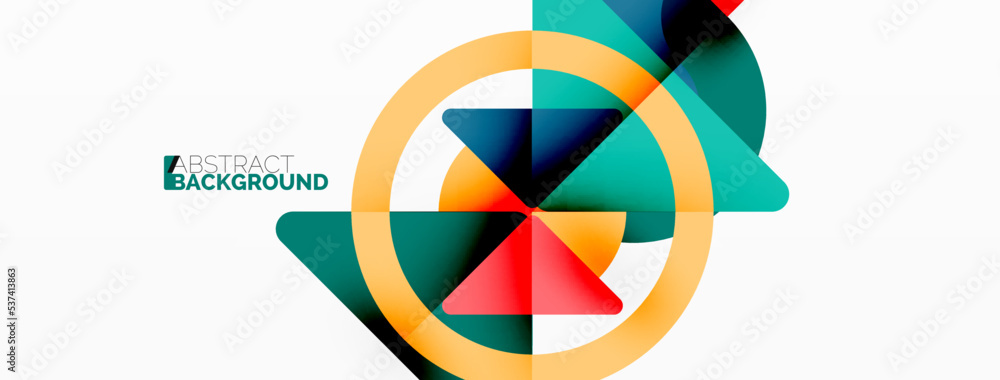 Creative geometric wallpaper. Minimal abstract background. Triangles and circles composition vector illustration for wallpaper banner background or landing page Creative geometric wallpaper. Minimal abstract background. Triangles and circles composition vector illustration for wallpaper banner background or landing page