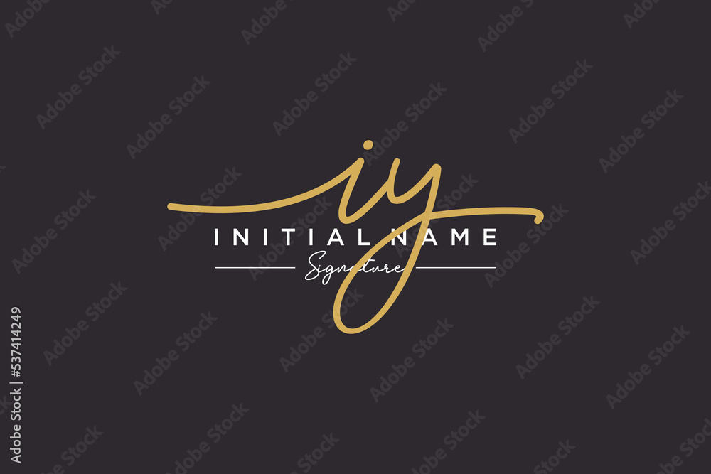 Initial IY signature logo template vector. Hand drawn Calligraphy lettering Vector illustration. Initial IY signature logo template vector. Hand drawn Calligraphy lettering Vector illustration.