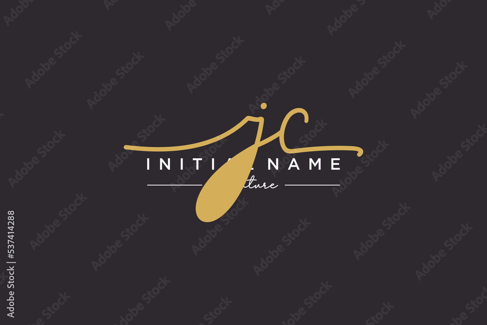 Initial JC signature logo template vector. Hand drawn Calligraphy ...