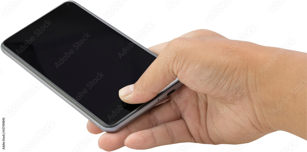 Hand holding smartphone Hand holding smartphone