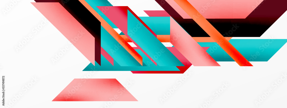 Minimal geometric abstract background. Dynamic 3d lines composition. Trendy techno business template for wallpaper, banner, background or landing Minimal geometric abstract background. Dynamic 3d lines composition. Trendy techno business template for wallpaper, banner, background or landing