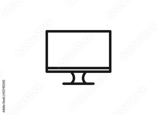 Computer monitor icon. Flat PC symbol. Vector illustration, EPS 10.