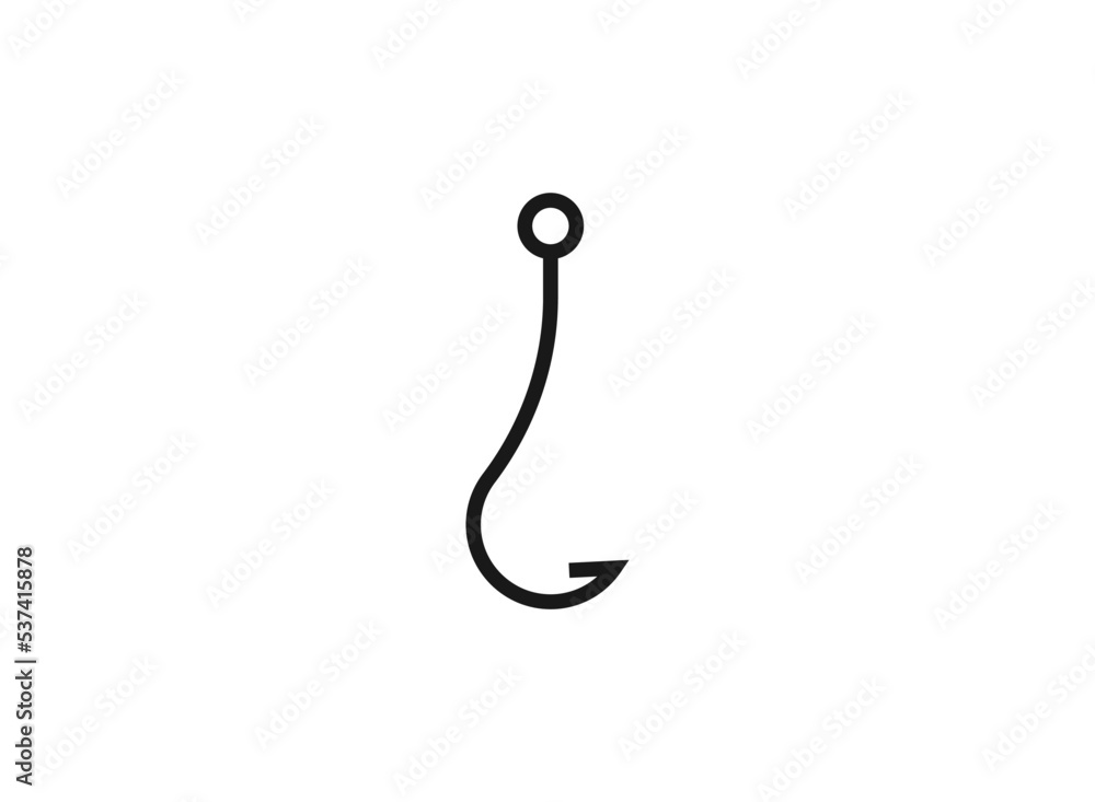 Fishing hook icon , black sign design. eps 10. Fishing hook icon , black sign design. eps 10.