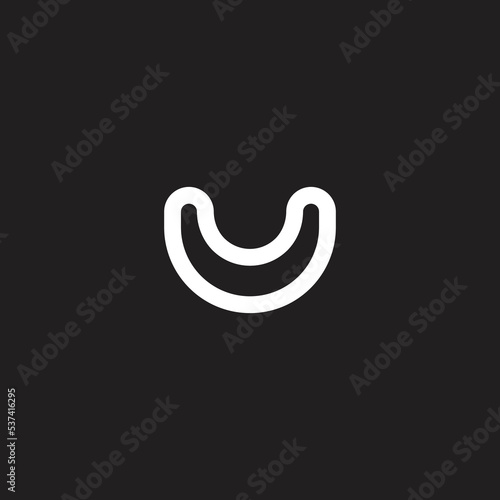 letter u smile simple line logo vector