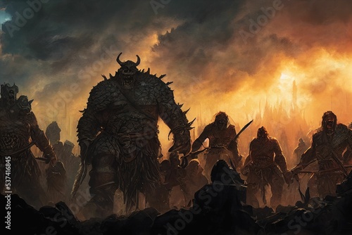 Fantasy battle war illustration art digital artwork dark sci-fi epic scifi orcs elves army soldiers demons
background wallpaper backdrop scene world horror eery atmospheric hord weapons photo