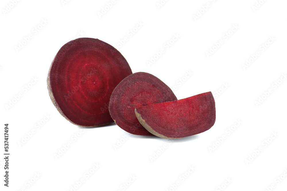 Slices of fresh beetroot isolated on white Slices of fresh beetroot isolated on white
