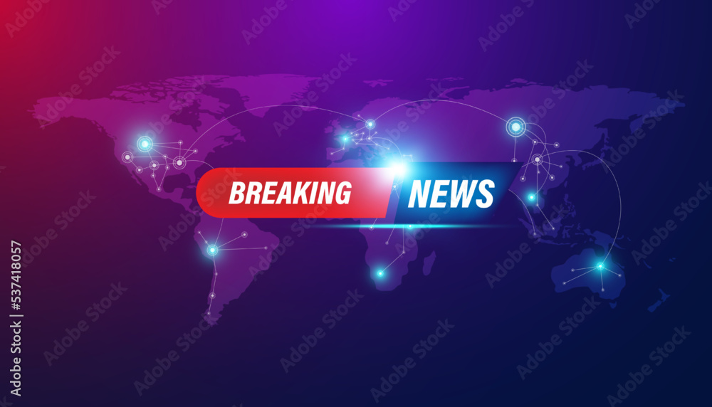 Abstract, breaking news, concept, background, urgent news coverage, latest news on a blue background.