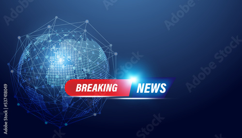 Abstract, breaking news, concept, background, urgent news coverage, latest news on a blue background.