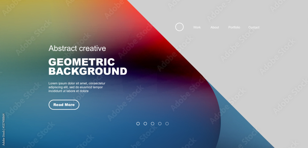 Liquid shapes with flowing gradient colors. Geometric circle round triangles. Vector illustration for wallpaper, banner, background, leaflet, catalog, cover, flyer Liquid shapes with flowing gradient colors. Geometric circle round triangles. Vector illustration for wallpaper, banner, background, leaflet, catalog, cover, flyer