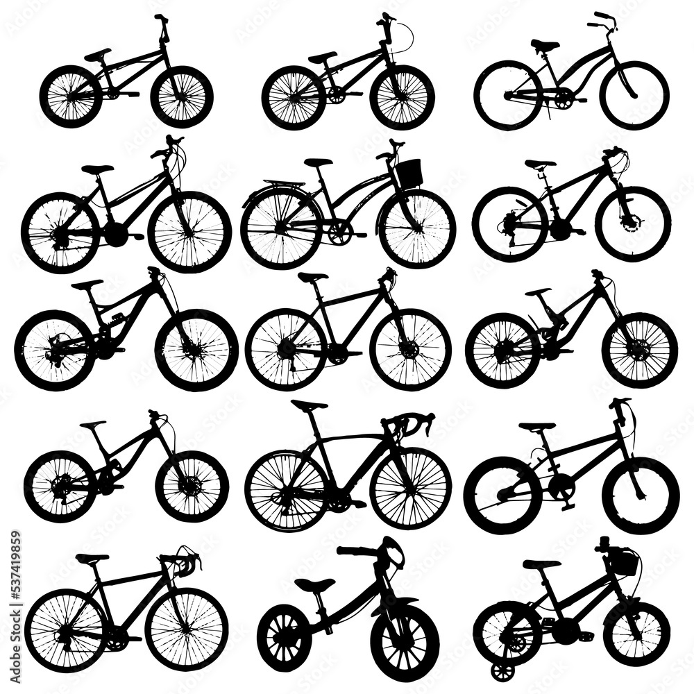 set of bicycle icons set of bicycle icons