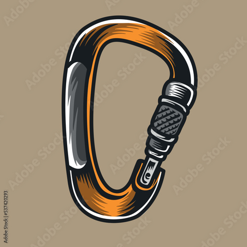 climber carabiners vector illustration