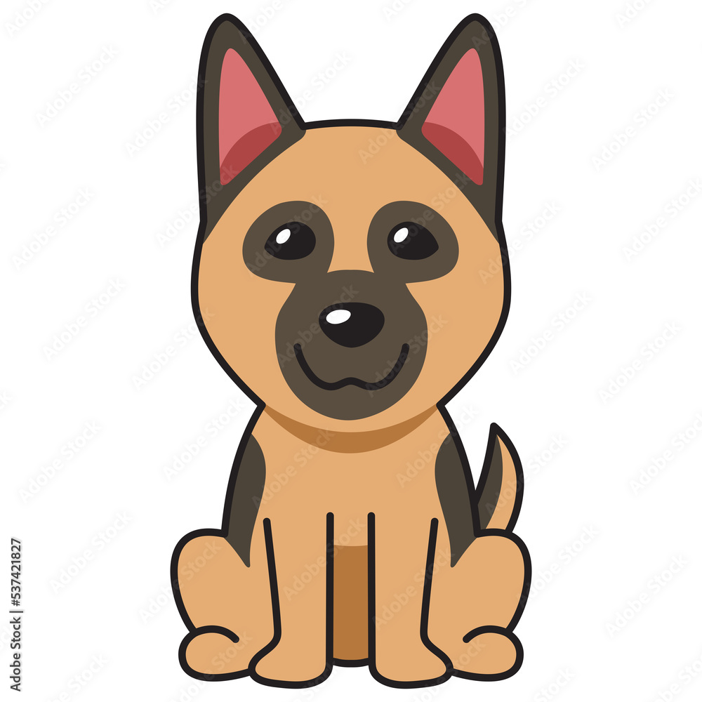 Cartoon character german shepherd dog for design. Cartoon character german shepherd dog for design.