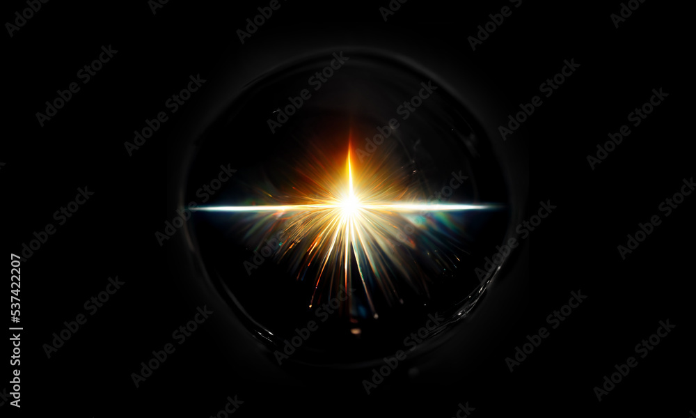 Obraz premium Bright light effect with rays and highlights.