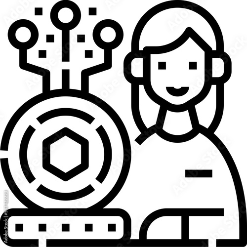 Woman investor icon symbol element