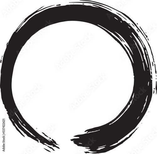 Zen Circle Black Enso Brush Paint