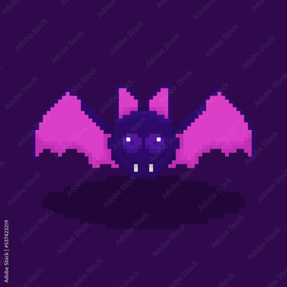 pixel art bat scary halloween