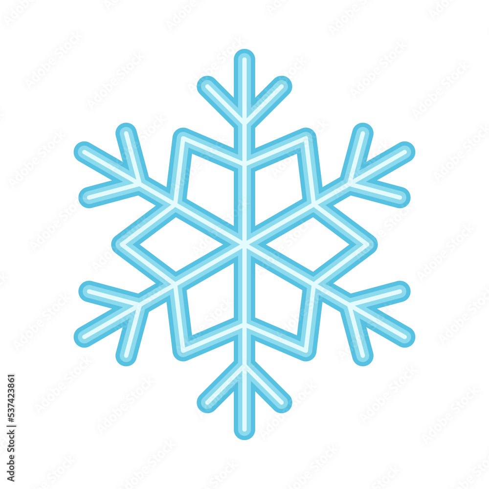 Fototapeta premium A simple snowflake on a white background