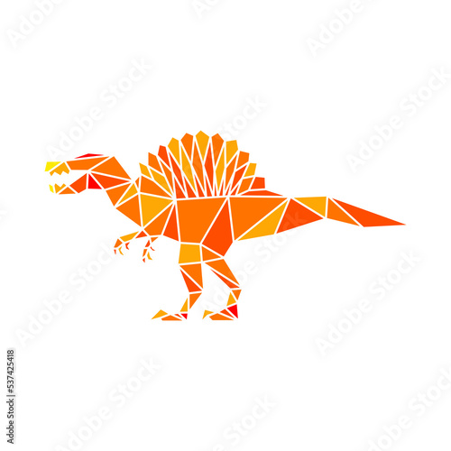 Geometric polygonal spinosaurus logo design vector