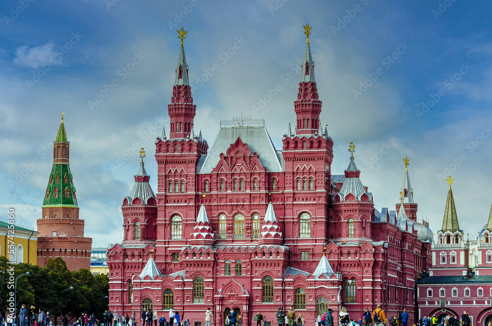 Fototapeta premium Moscow Russian Federation 10 07 2022 State Historical Museum in Moscow in Russia