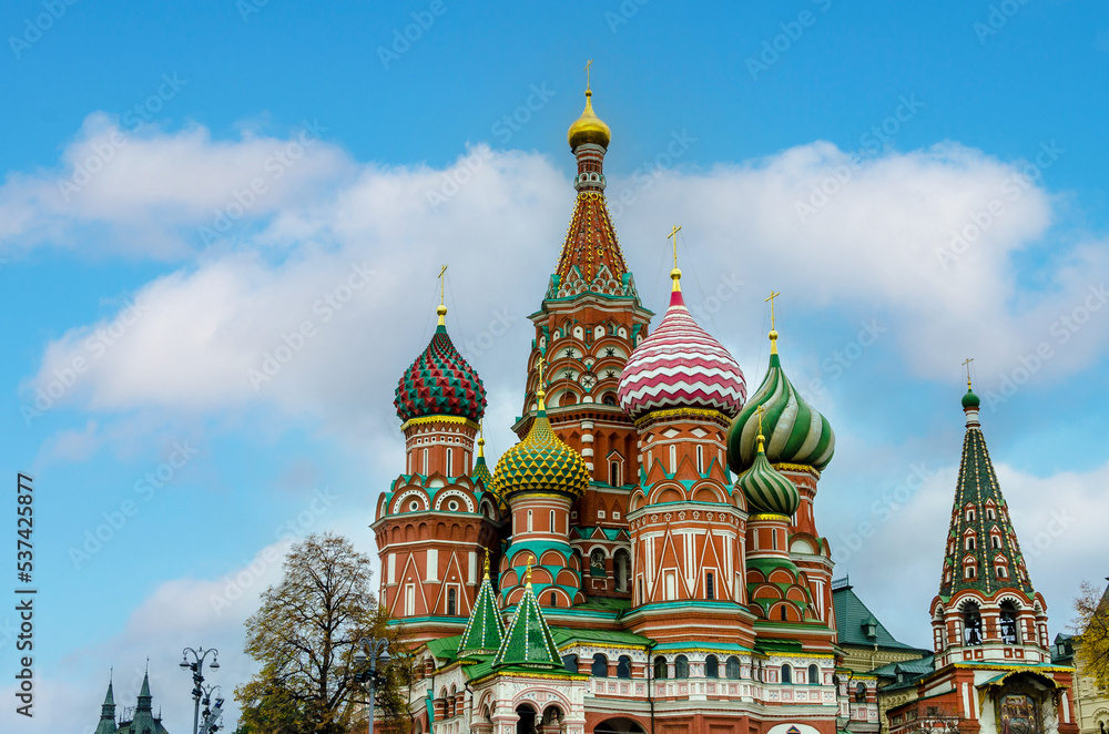 Moscow Russian Federation 10 07 2022 Basil's Cathedral Cathedral of the Intercession of the Most Holy Theotokos, on the Moat