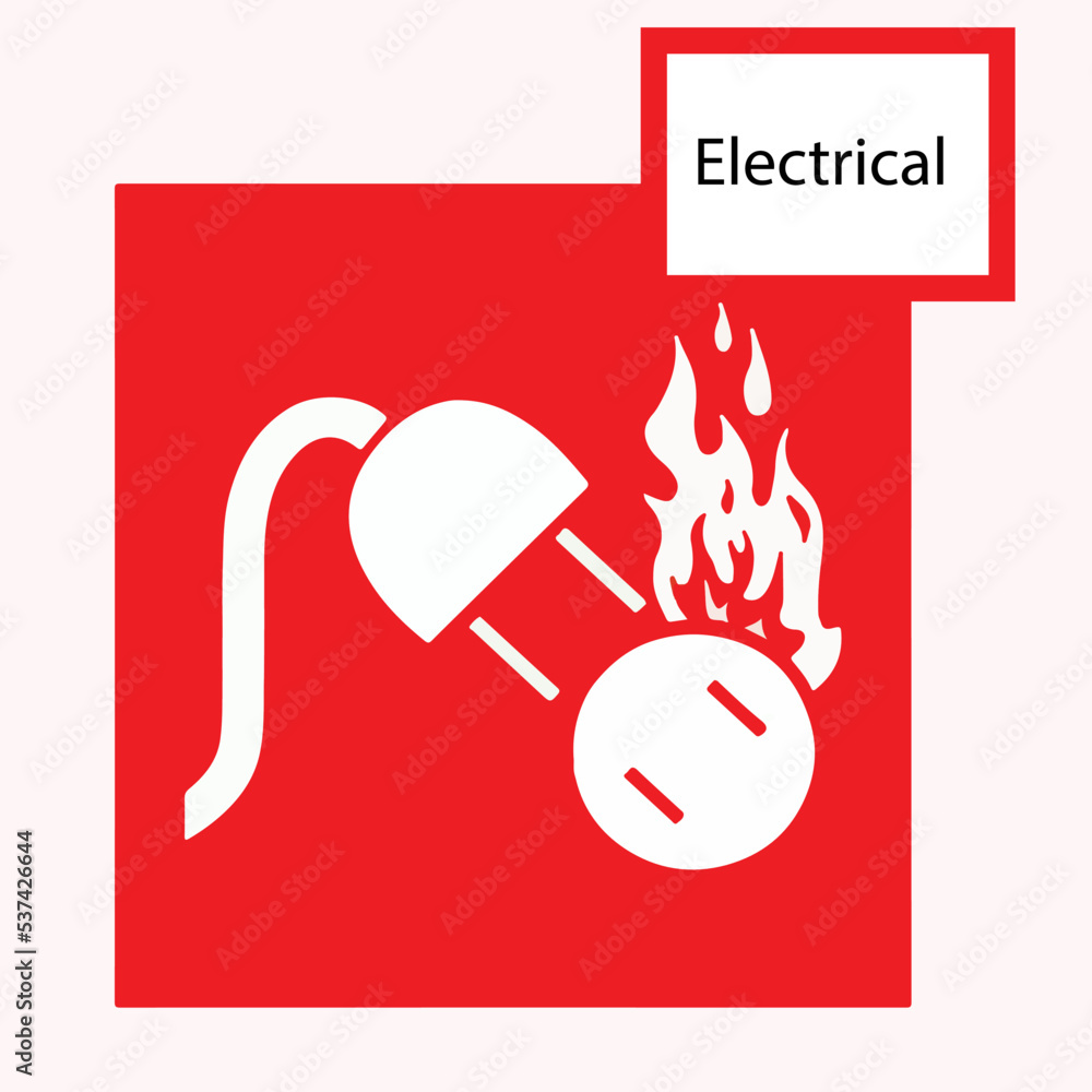 Electric fire for electrical fire in electric board. Fire starts flame ...
