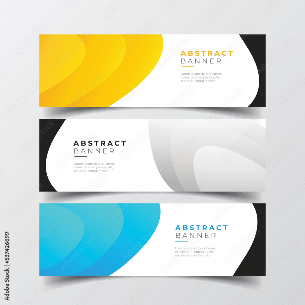 Abstract awesome business banners collection with gradient waves