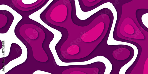 Abstract Dark pink paper art vector illustration. pink color gradient background with topography multi layers texture