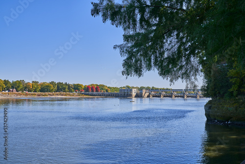 Scenic View of Starved Rock Lock and Dam and Illinois River