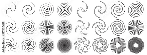 Twist effect element collection  Line art vector illustration