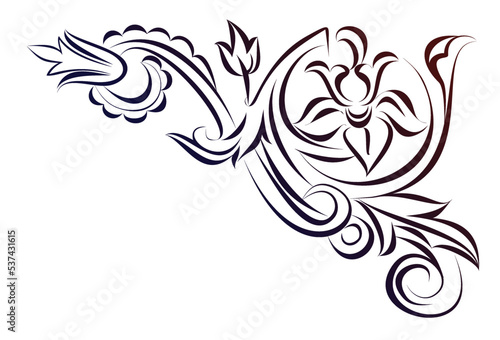 The vintage floral pattern.